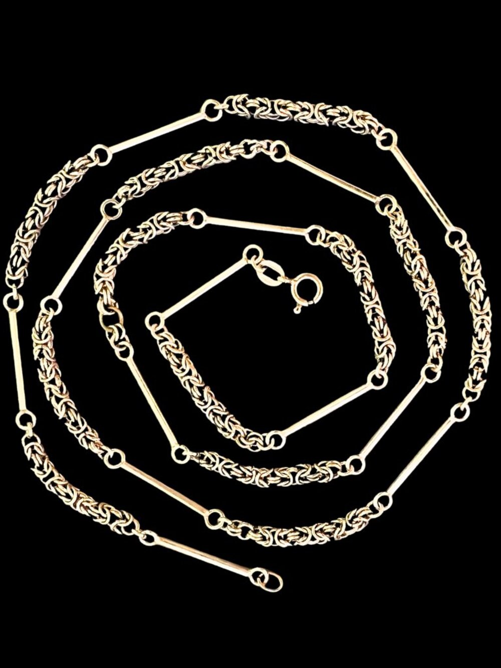 Vintage Italian Sterling Byzantine Bar Link Necklace | 1970s